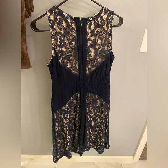 The Limited | Dresses | Navy Lace Dress With Nude Underlay | Poshmark
